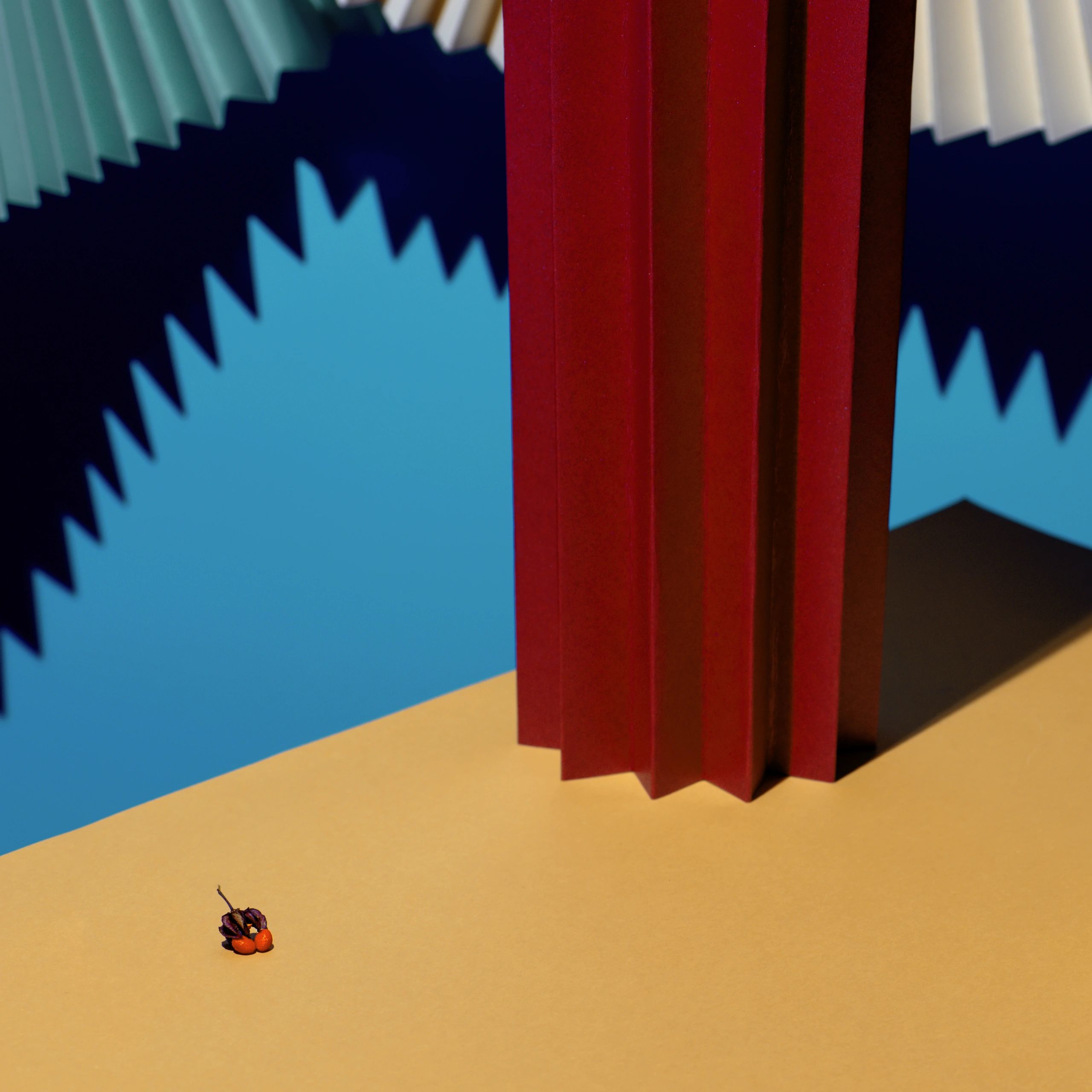Modern geometric composition with colorful shapes
